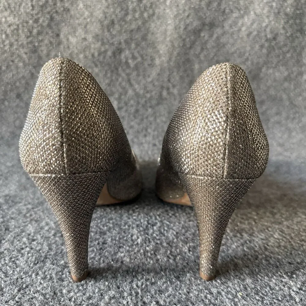 Vince Camuto Kadri Silver Sparkle Slip-On Pointed Toe Stiletto Pump 8M/38